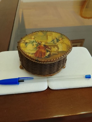 Vintage Aristocratic Small Jewelry Box with Mesh used