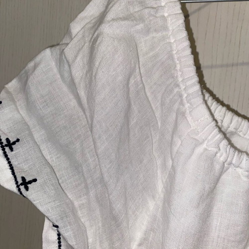 Linen women's dresses like new, white with pockets and brown