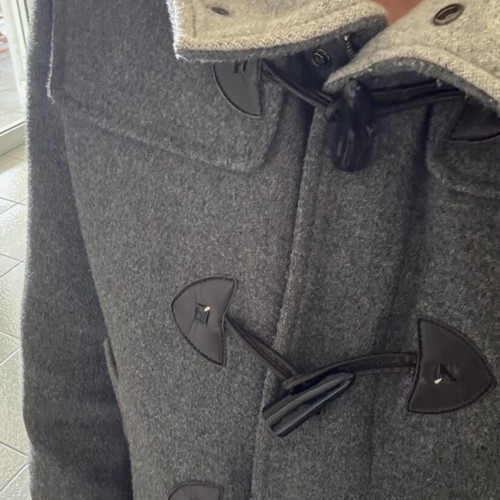 Benetton Montgomery coat, grey, size M
