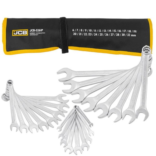 JCB Combination Spanner Set 6-36 mm 25 Pieces new