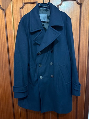 Zara Man Dark Navy Wool Blend Peacoat like new, XXL
