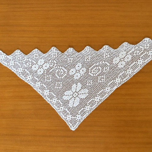 Set of 3 handmade white filet crochet pieces 100% cotton
