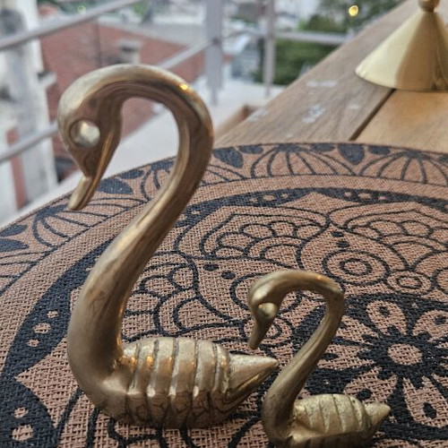 Brass duck with two ducklings decorative set