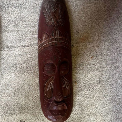 Wooden carved mask handmade 50 cm like new