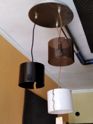 Φωτιστικό 3 φώτα πλέξι γκλας μαύρο λευκό καφέ νέο