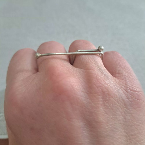 Minimal Handmade Silver Ring Set like new