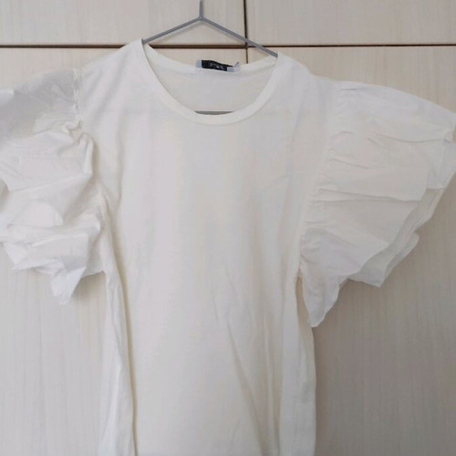 Toi&Moi short-sleeve blouse like new, white, size S