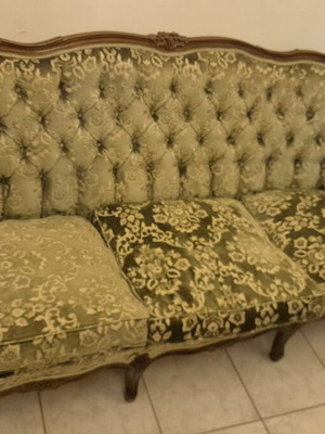 Vintage living room set made of carved walnut wood, like new