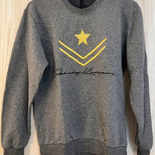 Takeshy Kurosawa men's sweatshirt Medium gray with gold and black detail like new