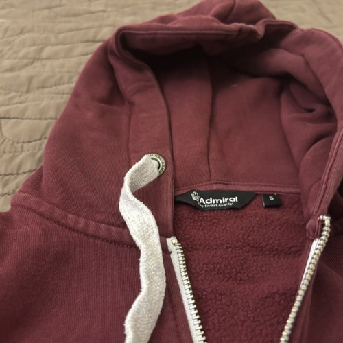 Admiral zip-up hoodie jacket, red, size S