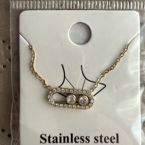 Gold stainless steel necklace new, elegant and shiny