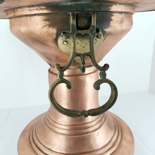 Mangali used converted into glass-top table, dated 1832