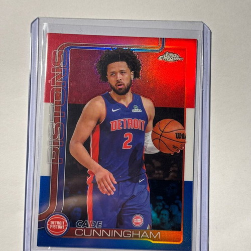 2025-26 Topps Chrome Cade Cunningham #88 Red White & Blue Refractor card like new