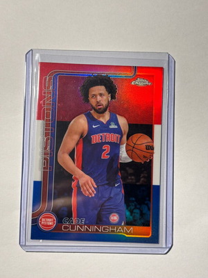 2025-26 Topps Chrome Cade Cunningham #88 Red White & Blue Refractor card like new