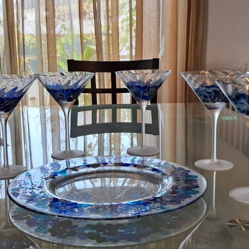 Russian crystal serving set like new
