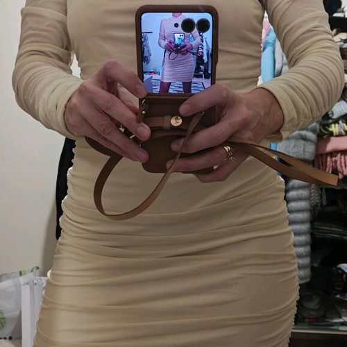 Cream dress new size M with high elasticity