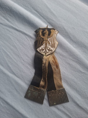 Preussischer Landeskriegerverband old Prussian veteran emblem with ribbon