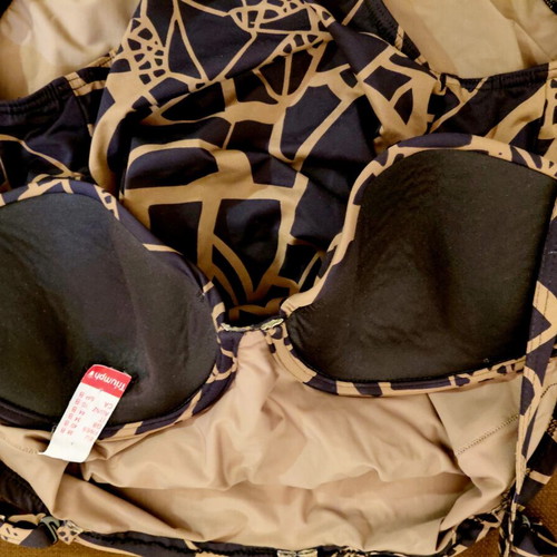 Triumph one-piece swimsuit EU 38B, geometric blue beige pattern