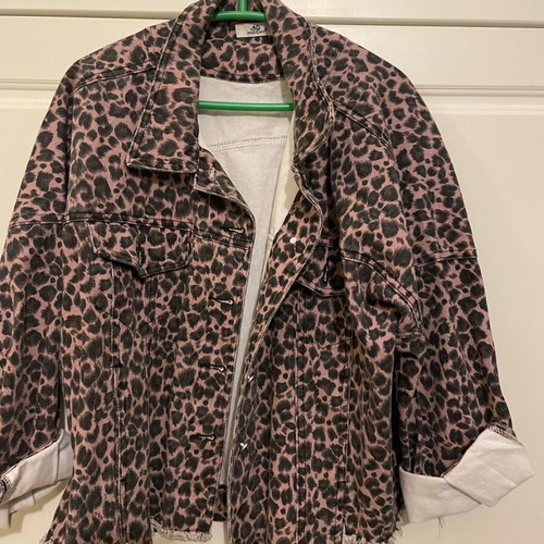 Denim animal print jacket like new