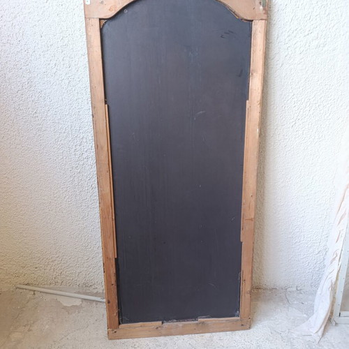 Vintage wooden floor wall mirror with arched frame used