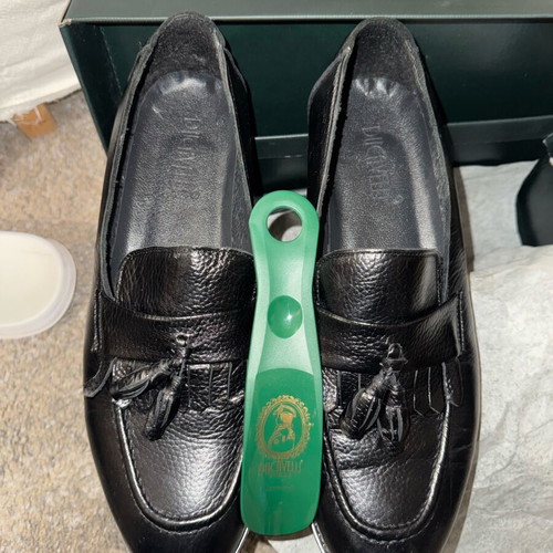 Men's leather loafers with tassel like new, black