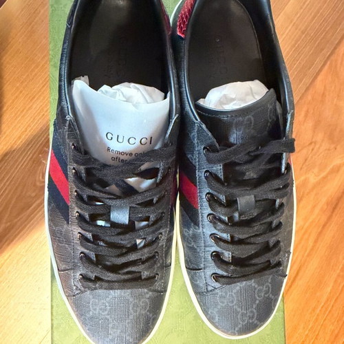 Gucci Ace sneakers used, black with blue and red details