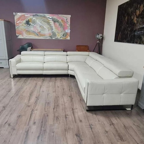 Torres corner sofa cream with electric relax mechanism and genuine leather