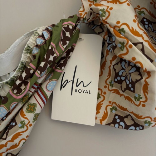 Boho dress new off-shoulder with balloon sleeves multicolor