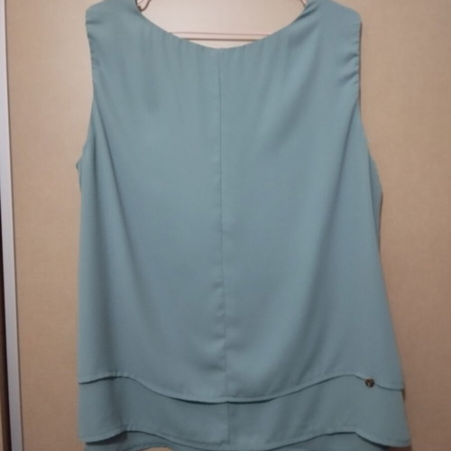 VS sleeveless blouse like new, chiffon, turquoise, XL