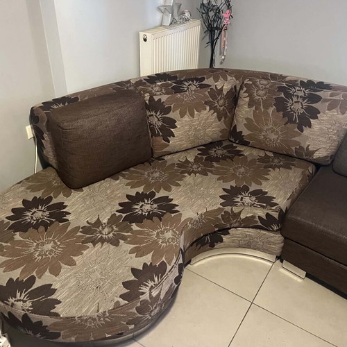 Corner sofa large, like new, brown beige