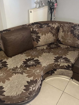 Corner sofa large, like new, brown beige