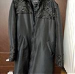  Μαύρο ιταλικό μπουφάν με δαντελα