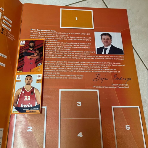 Panini Euroleague 2025 album and pack of 50 sticker packets new