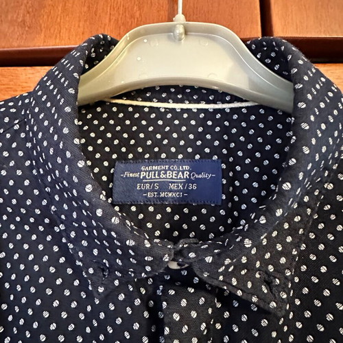 Pull & Bear men's shirt like new, size S, white and blue