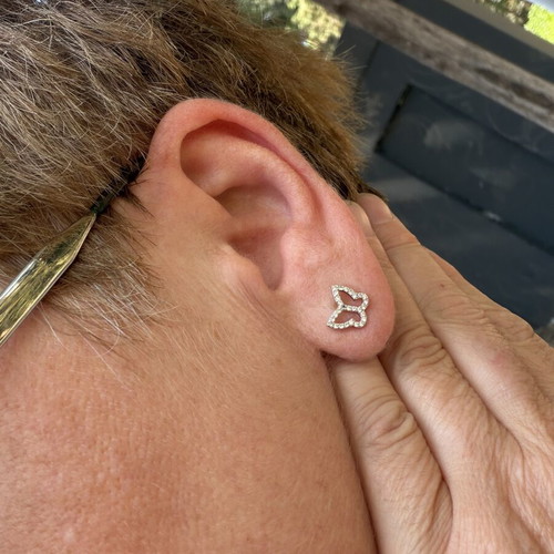 Silver stud butterfly earrings 925