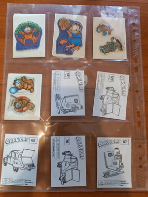 Garfield Panini stickers used, set of 13 pieces