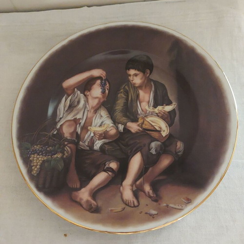 Decorative plate with painting by Murillo, new