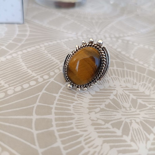 925 Silver ring with tiger's eye