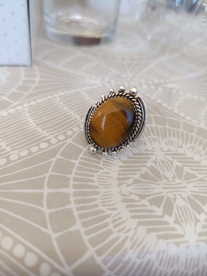 925 Silver ring with tiger's eye
