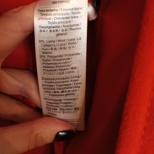 Stefanel wool coat like new, red and orange, size S