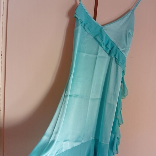 Rebecca Blu Satin Dress size S like new, turquoise