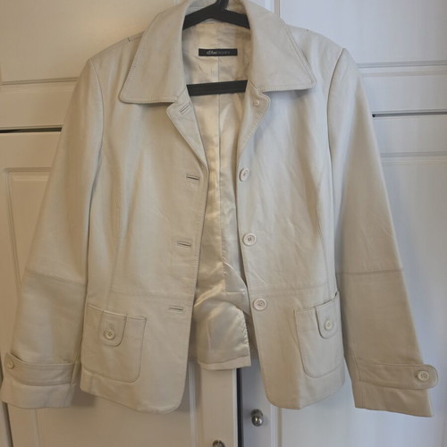 S.Oliver leather jacket large used, white