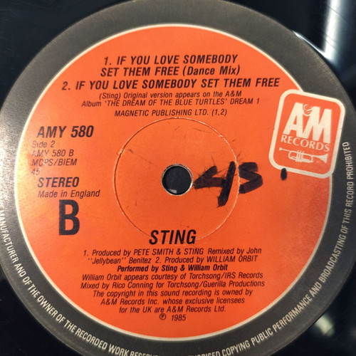 Sting Englishman In New York The Ben Liebrand Mix 12" vinyl maxi single used