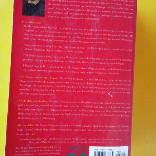 The Norton Shakespeare used, English language, 3420 pages