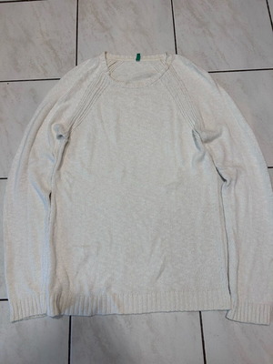 Summer knit sweater United Colors of Benetton like new, white, size S