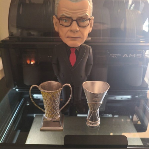 Dusan Ivkovic 3D printed figure with Euroleague trophy