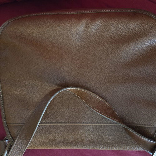 Longchamp vintage crossbody bag, tan grain leather