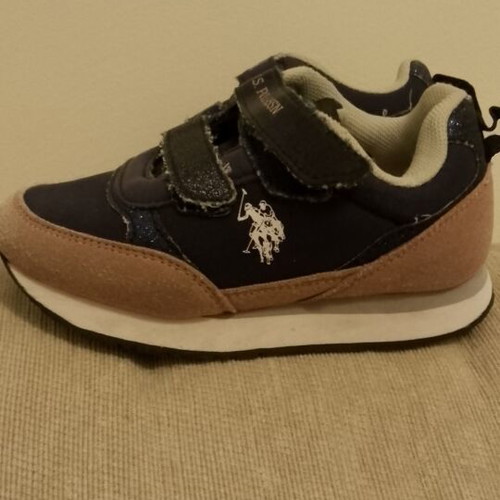 Us Polo Athletic Shoes for Girls size 27 like new, beige and blue