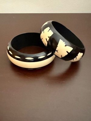 Summer bracelets used, brown wood imitation