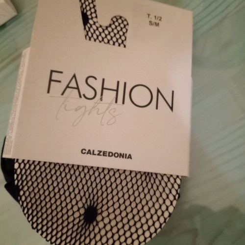 Calzedonia tights new black fishnet polka dot